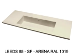 Plan vasque lavabo sur mesure : L 100 à 201 x P 40 à 51 cm, finition lisse mate, 10 couleurs au choix, Anti bactérien, résine Akrytan® teinté dans la masse, Livraison Offerte.